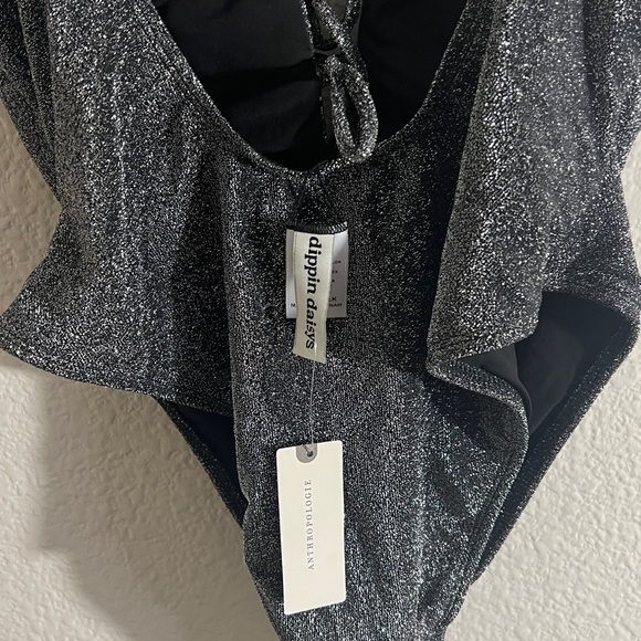 Dippin' Daisy's Mercury One Piece Swimsuit Sparkle Black beach resort Sz L NWT - Picture 8 of 10